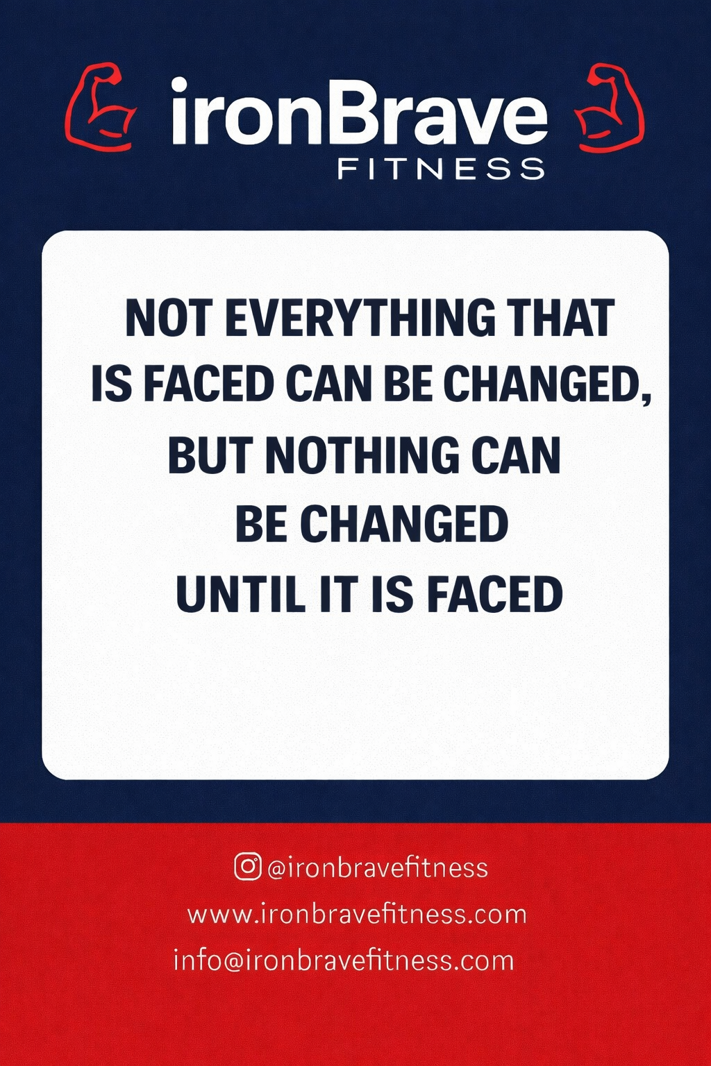 Not Everything That Is Faced Can Be Changed, But Nothing Can Be Changed Until It Is Faced. 